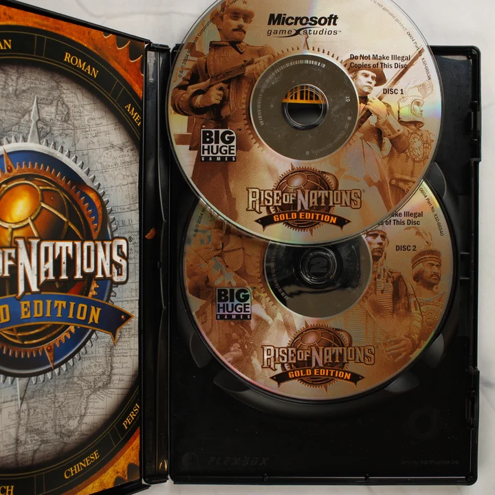 Rise of Nations Gold Edition lemezek Rise of Nations Gold Edition nyitott tok és lemezek