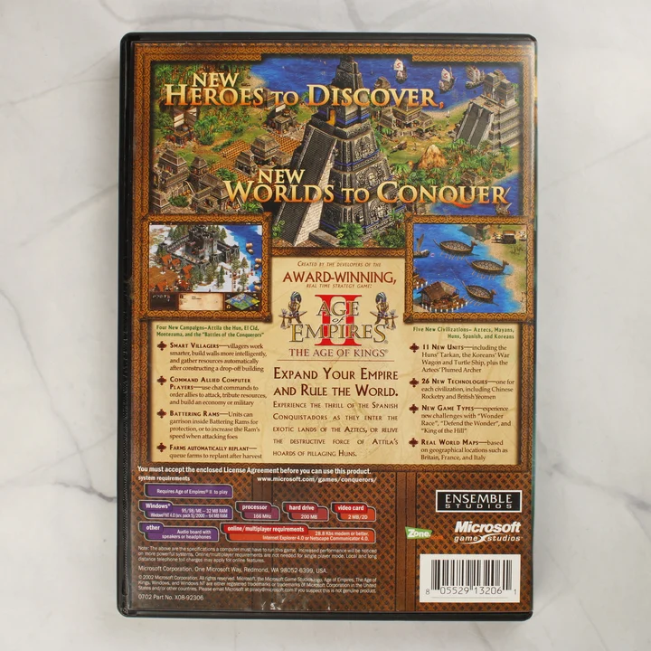 Age of Empires II The Conquerors Expansion PC játék hátlapja