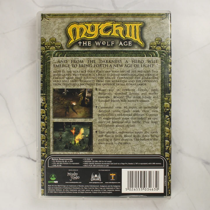 Myth III: The Wolf Age hátlap Myth III: The Wolf Age PC játék hátlapja