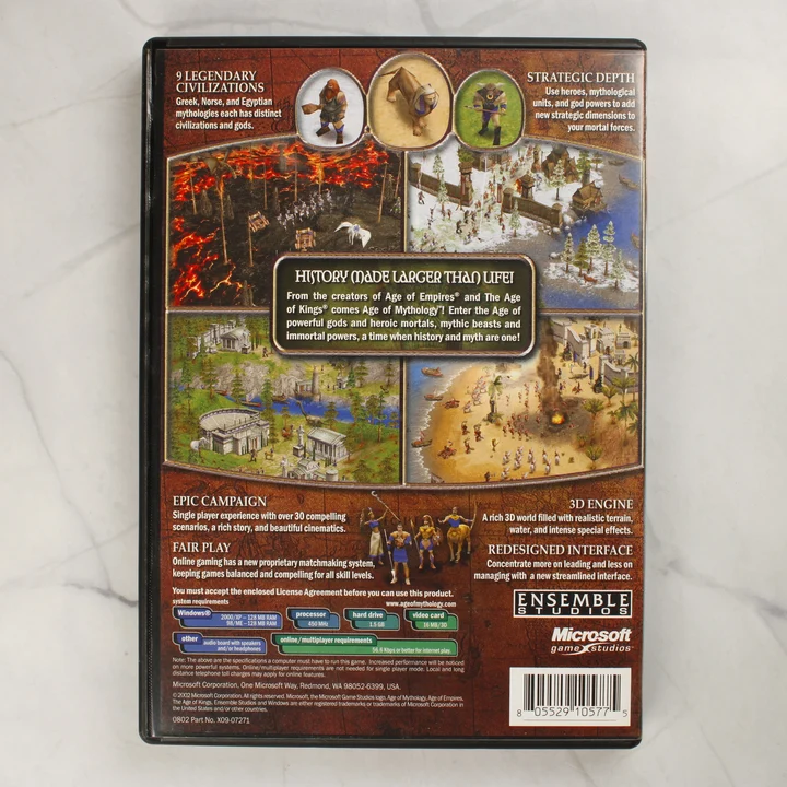 Age of Mythology hátlap Age of Mythology PC játék hátlapja