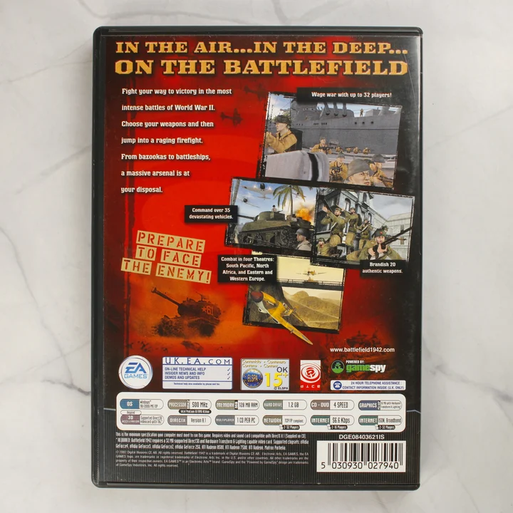 Battlefield 1942 PC hátlap Battlefield 1942 PC játék hátlapja