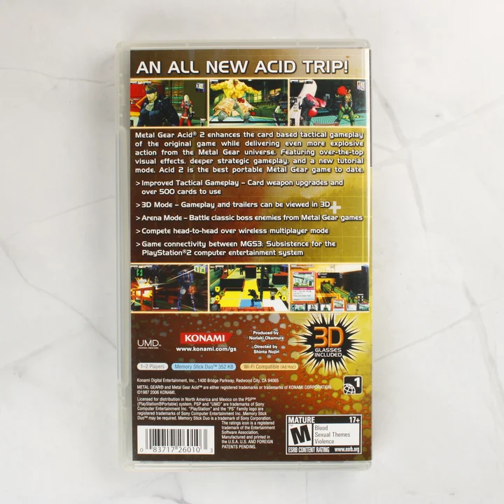 Metal Gear Acid 2 PSP játék hátlapja