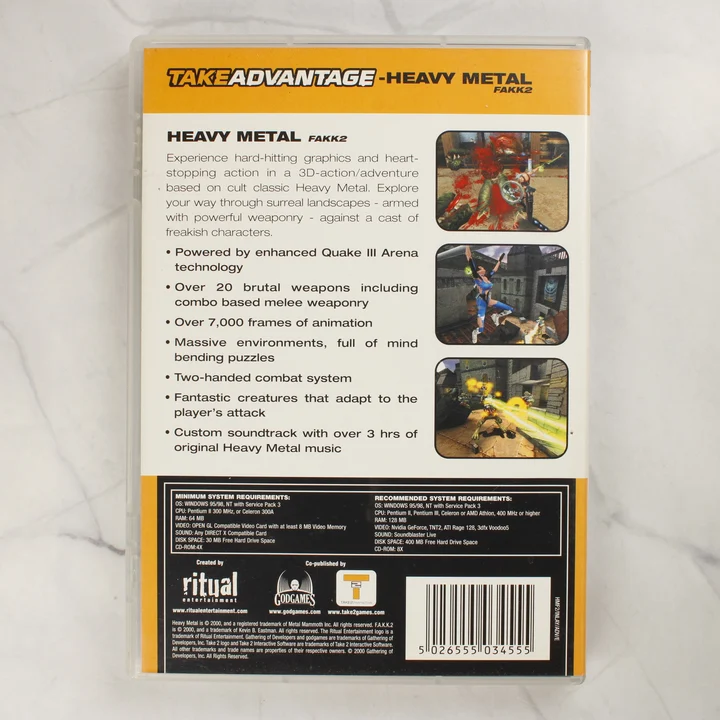 Heavy Metal FAKK 2 PC játék hátoldala