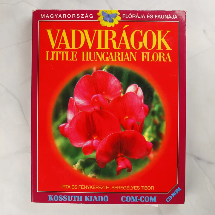 Vadvirágok CD-ROM szoftver dobozának előlapja piros virágokkal