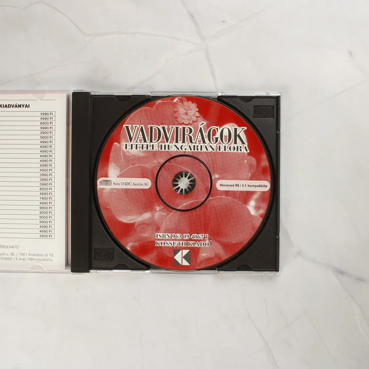 Vadvirágok CD-ROM lemez a műanyag tokban