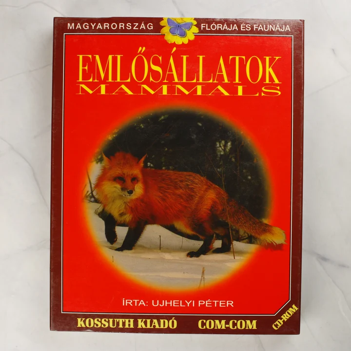 Emlősállatok CD-ROM szoftver dobozának előlapja róka fotóval