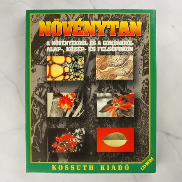 A Növénytan CD-ROM szoftver zöld színű, illusztrált kartondoboza elölről.