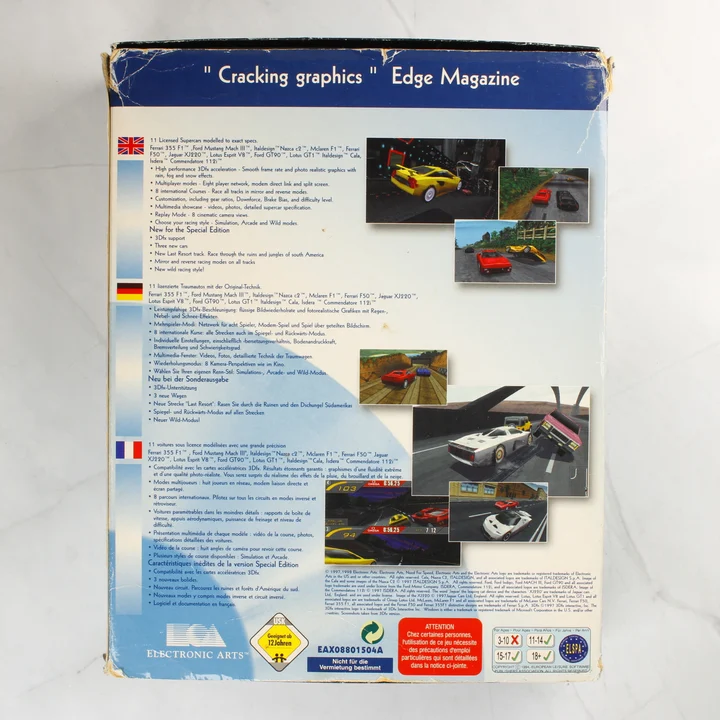Need for Speed II Special Edition PC játék dobozának hátoldala