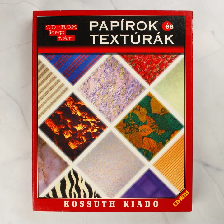 Papírok és textúrák CD-ROM dobozának előlapja