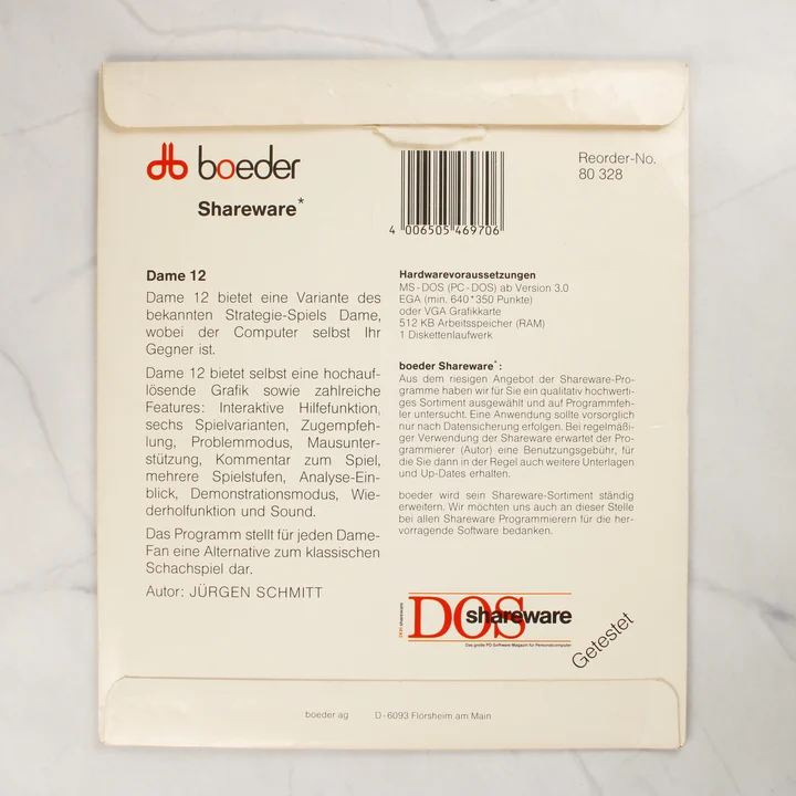Boeder Dame 12 videójáték papírtokjának hátoldala