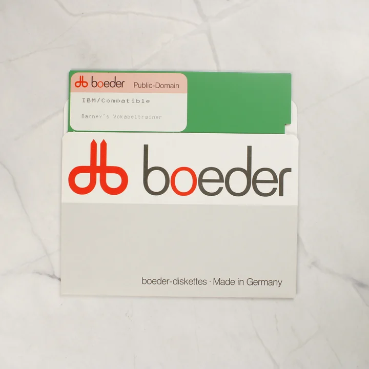 Boeder 5,25 colos floppy lemez Zöld 5,25 colos floppy lemez a Boeder védőtasakban