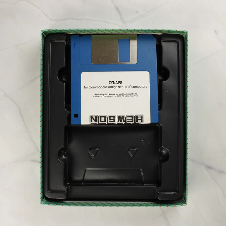 Zynaps Amiga floppy lemez Zynaps 3,5 colos floppy lemez a dobozban