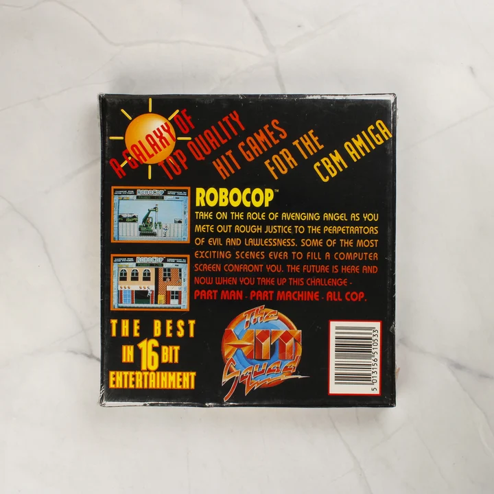 RoboCop Amiga játék dobozának hátoldala