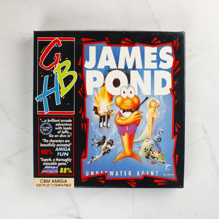 James Pond Underwater Agent Amiga játék dobozának előlapja