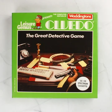 A Cluedo videójáték zöld színű dobozának előlapja