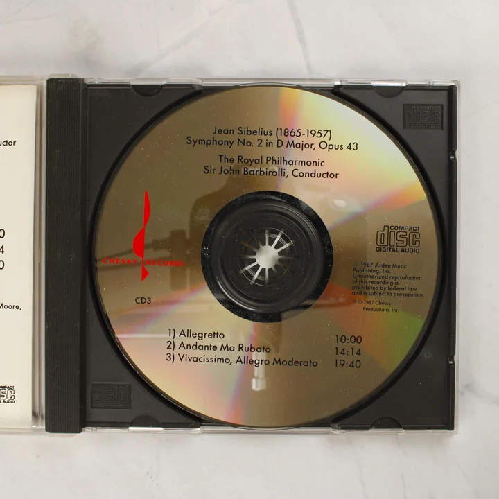 Sibelius Symphony No 2 CD lemez Az arany színű Sibelius Symphony No 2 CD lemez a tokban