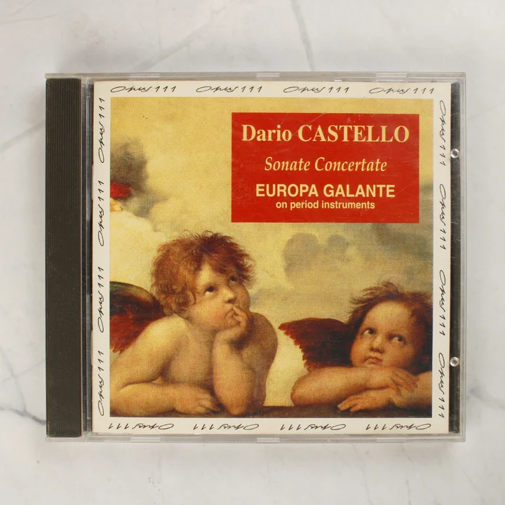 Dario Castello - Sonate Concertate CD előlapja angyalkás festménnyel