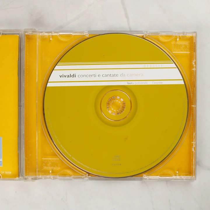 Vivaldi Concerti e cantate da camera CD lemez A sárga színű Vivaldi Concerti e cantate da camera CD-lemez a tokban