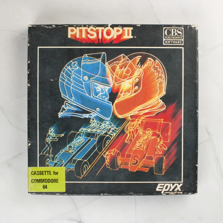 Pitstop II Commodore 64 játék dobozának előlapja