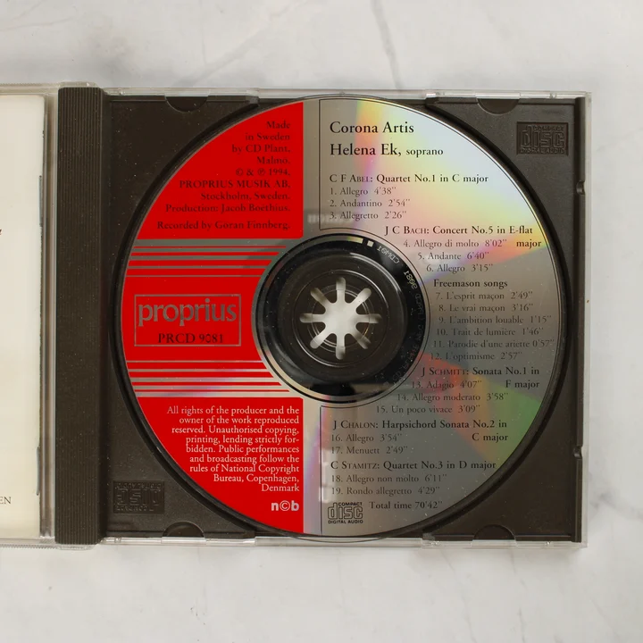 The Corona Artis Ensemble – Southwest Sweden CD lemez A Southwest Sweden – its Musical Heritage 1. CD-lemez a nyitott tokban