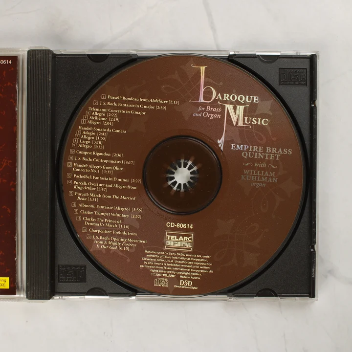 Baroque Music for Brass and Organ CD lemez A Baroque Music for Brass and Organ CD lemez a nyitott tokban