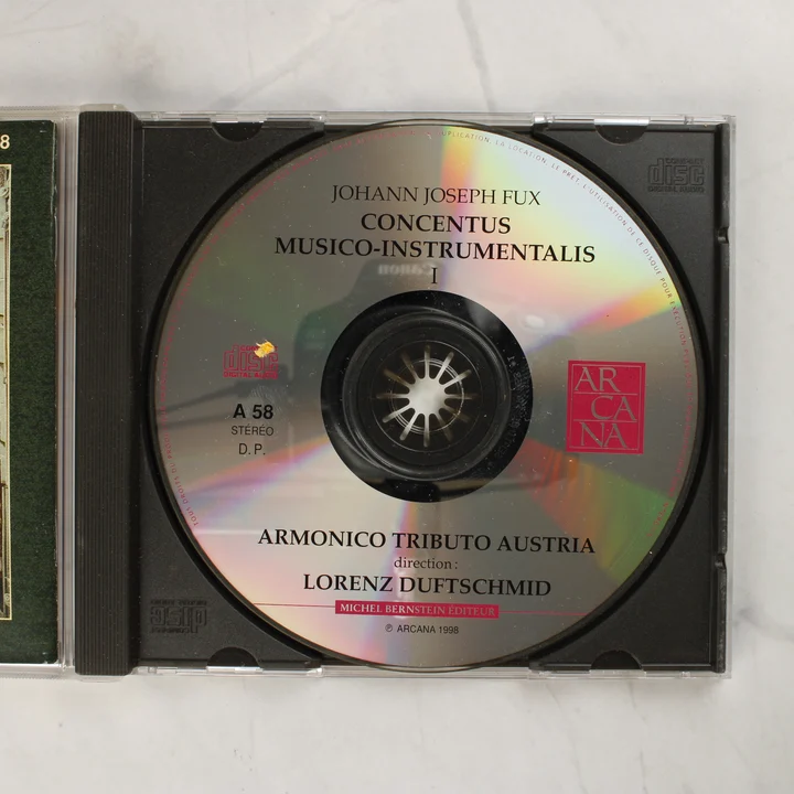 Johann Joseph Fux - Concentus Musico-Instrumentalis I CD lemez Johann Joseph Fux - Concentus Musico-Instrumentalis I CD lemez a nyitott tokban