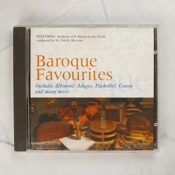 Baroque Favourites klasszikus zenei CD előlapja normál CD-tokban