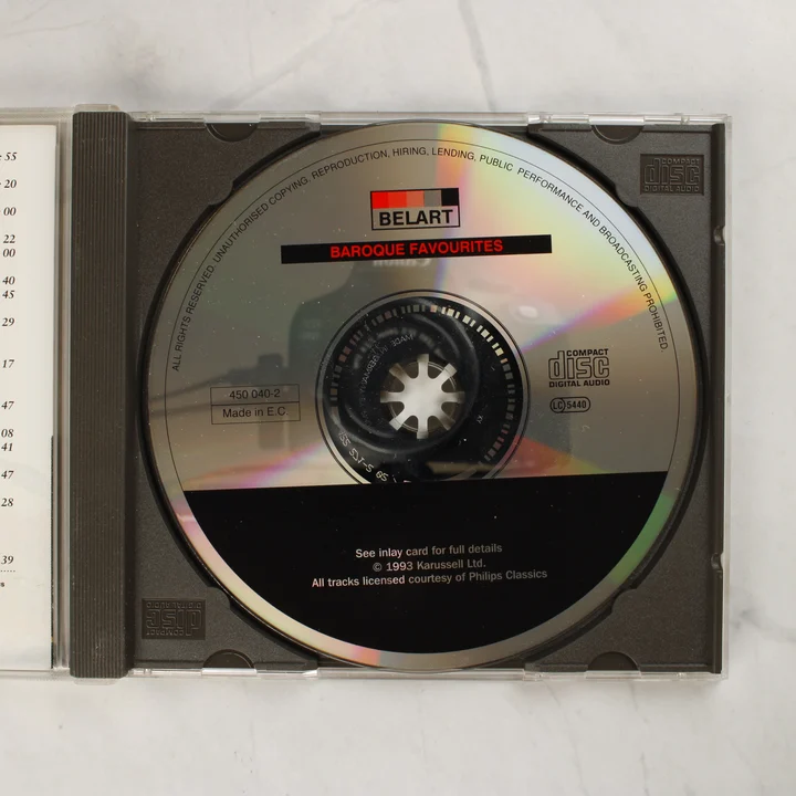 Baroque Favourites CD lemez a nyitott tokban