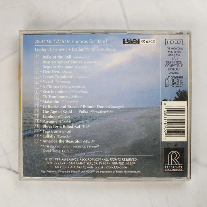 Beachcomber CD hátlap A Beachcomber CD hátlapja a számlistával