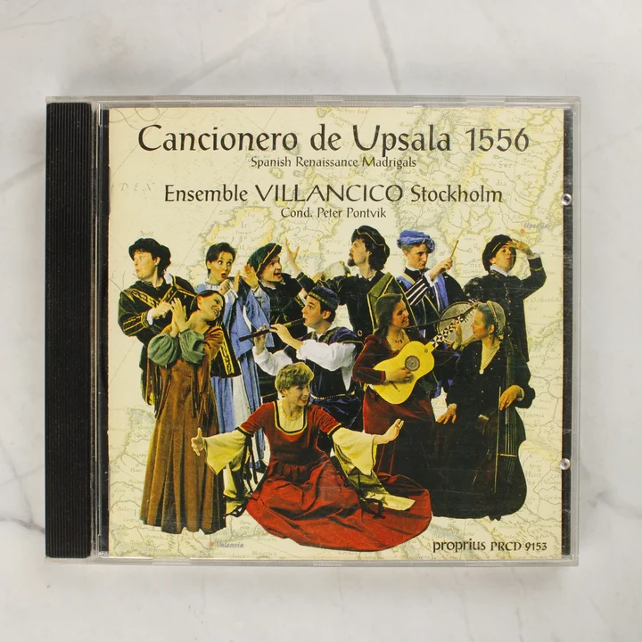 Az Ensemble Villancico Cancionero de Upsala 1556 című CD-jének előlapja normál műanyag tokban
