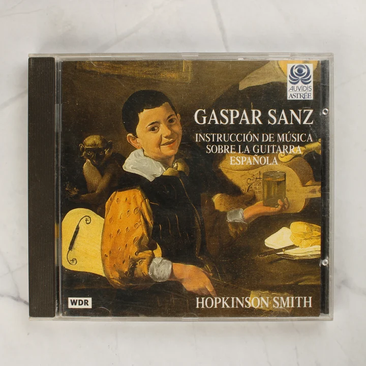 Gaspar Sanz CD előlap Gaspar Sanz: Instrucción de música sobre la guitarra española CD előlapja a tokban
