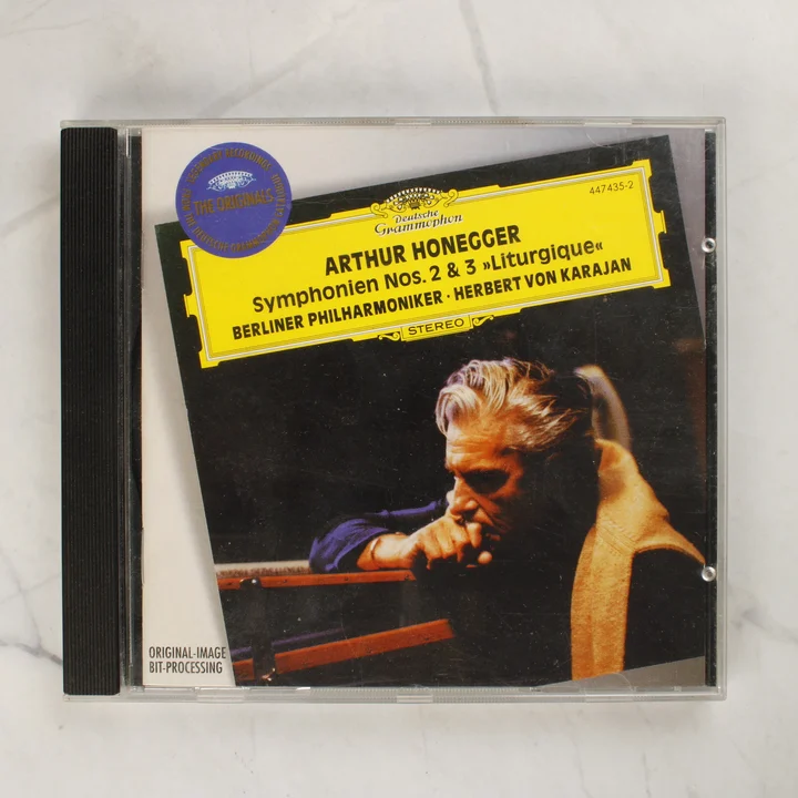 Arthur Honegger Symphonien Nos 2 és 3 CD előlap Arthur Honegger Symphonien Nos 2 és 3 CD előlapja Herbert von Karajan fotójával