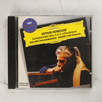 Arthur Honegger Symphonien Nos 2 és 3 CD előlapja Herbert von Karajan fotójával