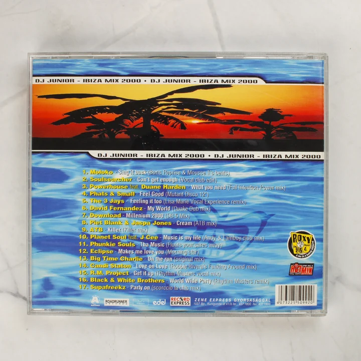 DJ Junior - Ibiza Mix 2000 CD hátlapja a dallistával