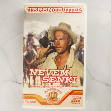 A Nevem Senki című film magyar kiadású VHS kazettájának előlapi borítója Terence Hill képével
