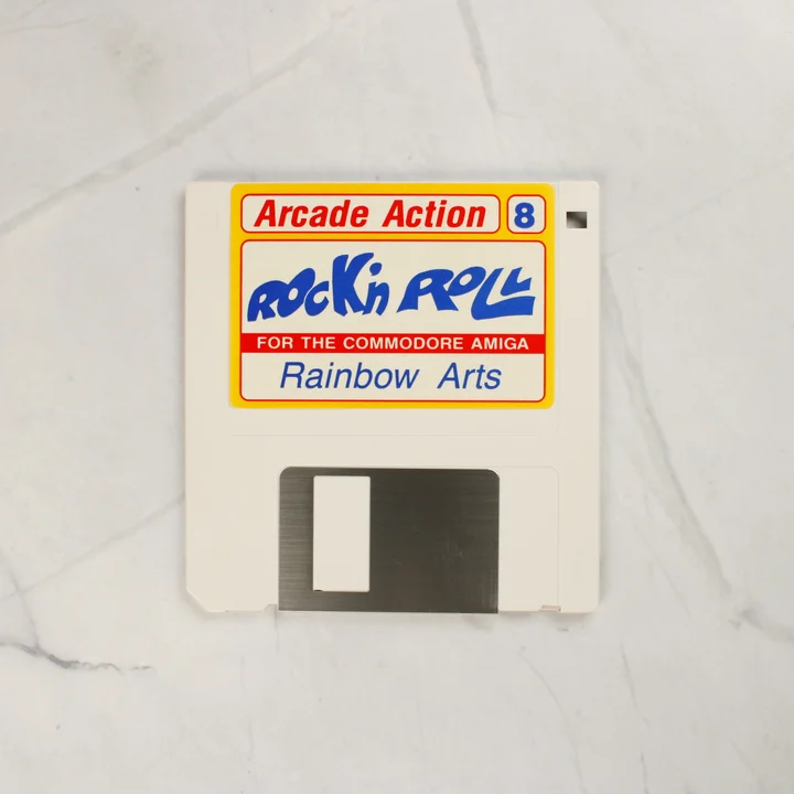 Rock'n Roll Amiga floppy lemez A Rock'n Roll játékot tartalmazó 3,5 colos floppy lemez