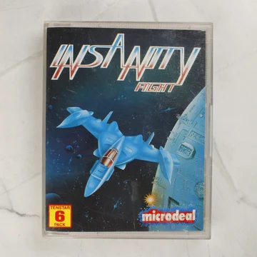 Az Insanity Fight Amiga videójáték előlapi borítója a műanyag tokban