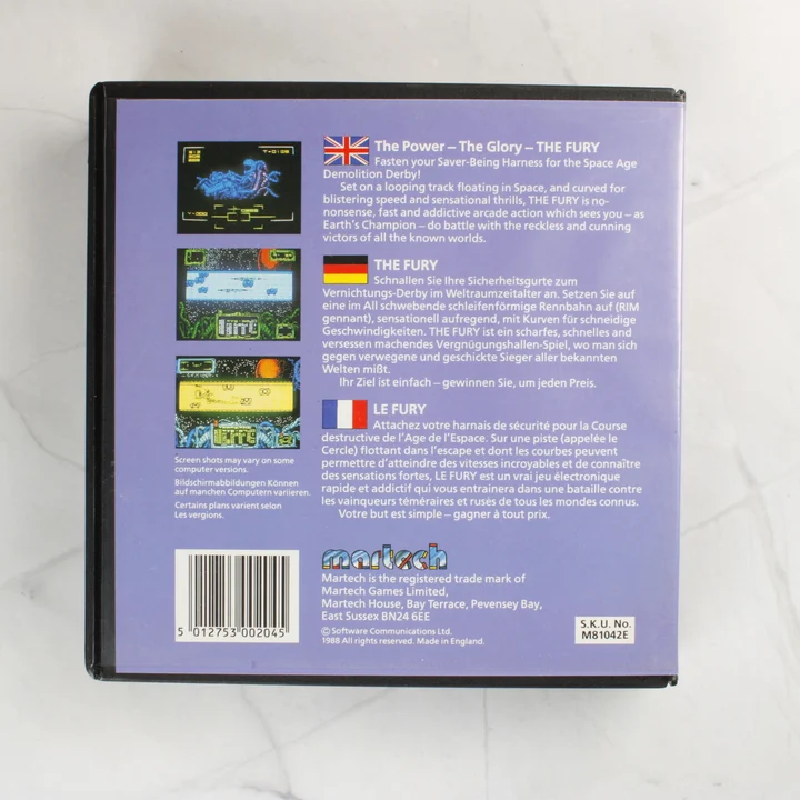 The Fury C64 videójáték hátlap The Fury videójáték tokjának hátoldala