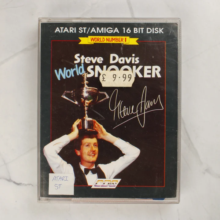 A Steve Davis World Snooker Atari ST játék tokjának előlapja a borítóval