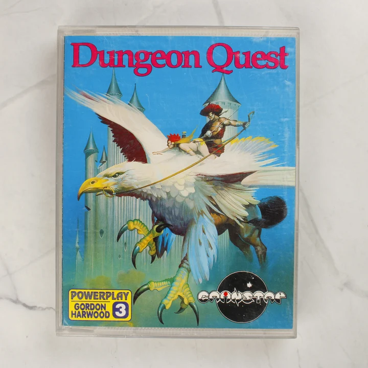 Dungeon Quest Amiga játék előlap A Dungeon Quest Amiga játék tokjának előlapja a színes borítóval