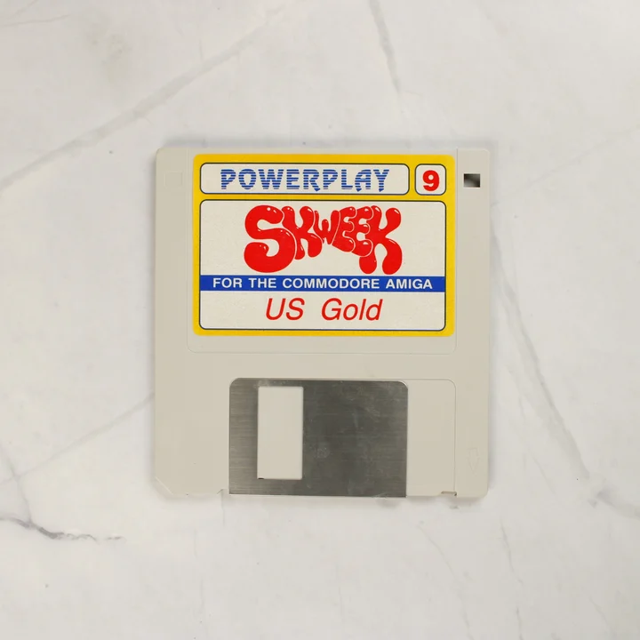 Skweek Amiga floppy lemez A Skweek játékot tartalmazó 3,5 colos floppy lemez