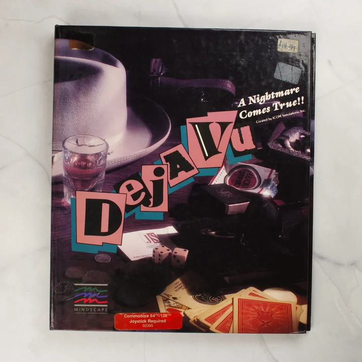Deja Vu C64 játék előlap Deja Vu: A Nightmare Comes True! Commodore 64 játék borítója