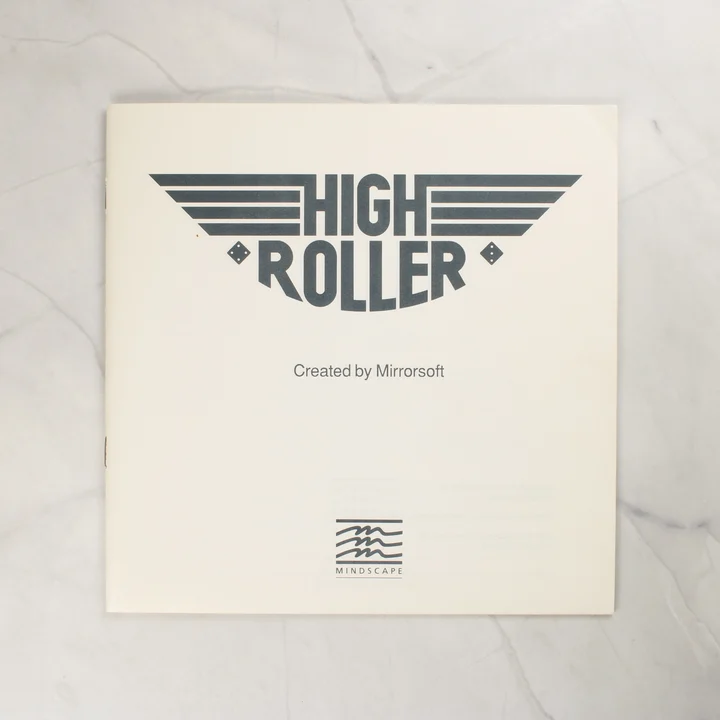 A High Roller játék fekete-fehér felhasználói kézikönyvének címlapja