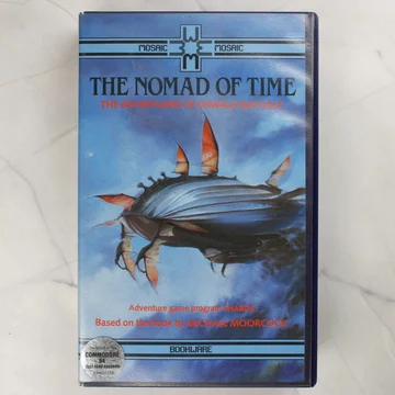 A The Nomad of Time Commodore 64 játék tokjának előlapja a színes borítóval