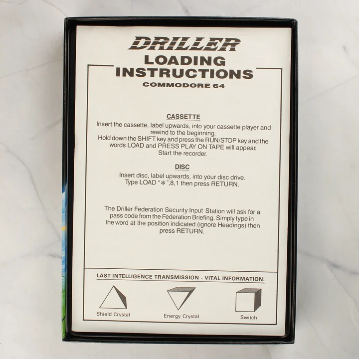 Driller betöltési útmutató A Driller játék betöltési útmutatója Commodore 64-re