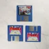 Három darab kék színű 3,5 colos floppy lemez, köztük a Pinball Dreams és a Pinball Illusions lemezei