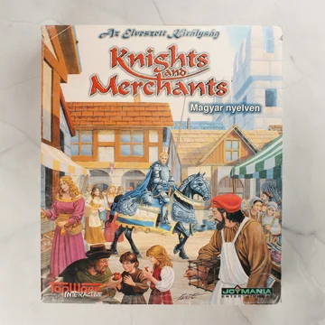 Knights and Merchants: Az Elveszett Királyság magyar nyelvű PC játék nagy dobozos kiadásának előlapja
