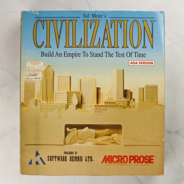 A Sid Meier's Civilization Amiga 1200 AGA verziós játék dobozának előlapja