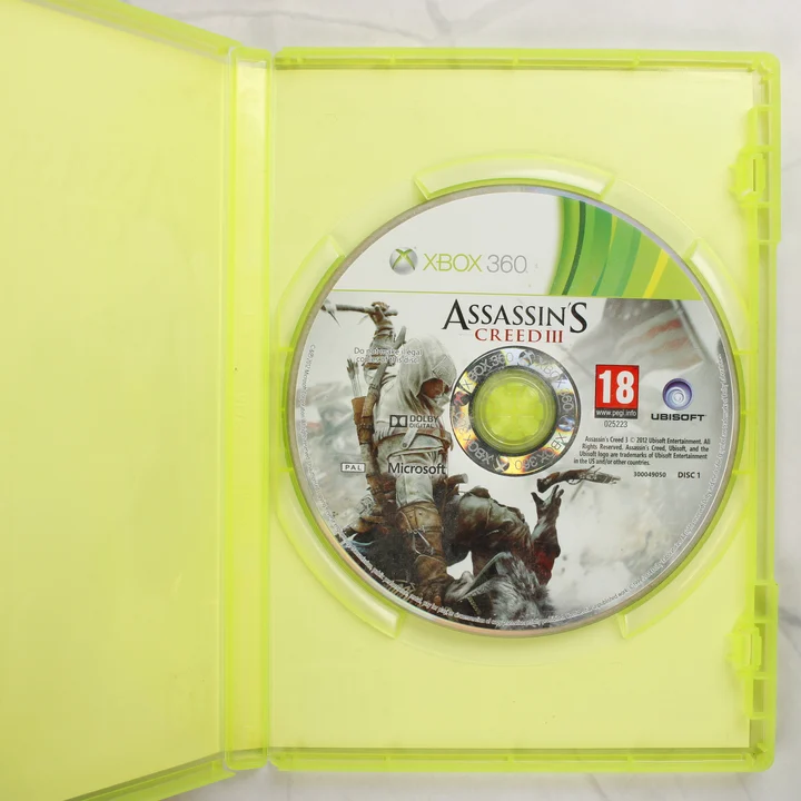 Assassin's Creed III Special Edition Xbox 360 nyitott tok és lemez