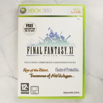 A Final Fantasy XI Online Xbox 360 játék előlapja a zöld tokban